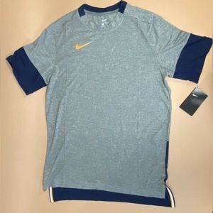 Nike Training Football athletic Short Sleeve Shirt Sz Med (CI4545-040) Gray Blue